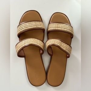 Madewell Teagan Slide Sandal in Straw